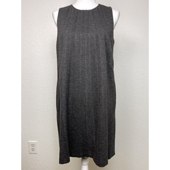 Robert Rodriguez Dresses & Skirts - ROBERT RODRIGUEZ Womens MEDIUM Charcoal Sleeveless Seamed A-Line Knit DRESS